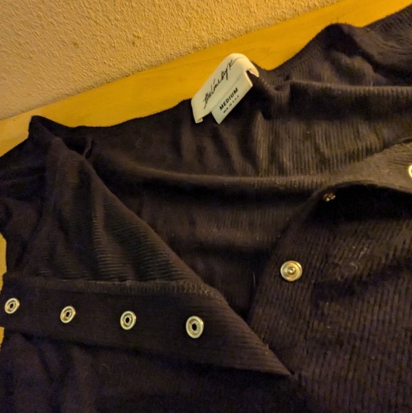 Line by K Rory bodycon ribbed off shoulder henley mini dress - Picture 3 of 5